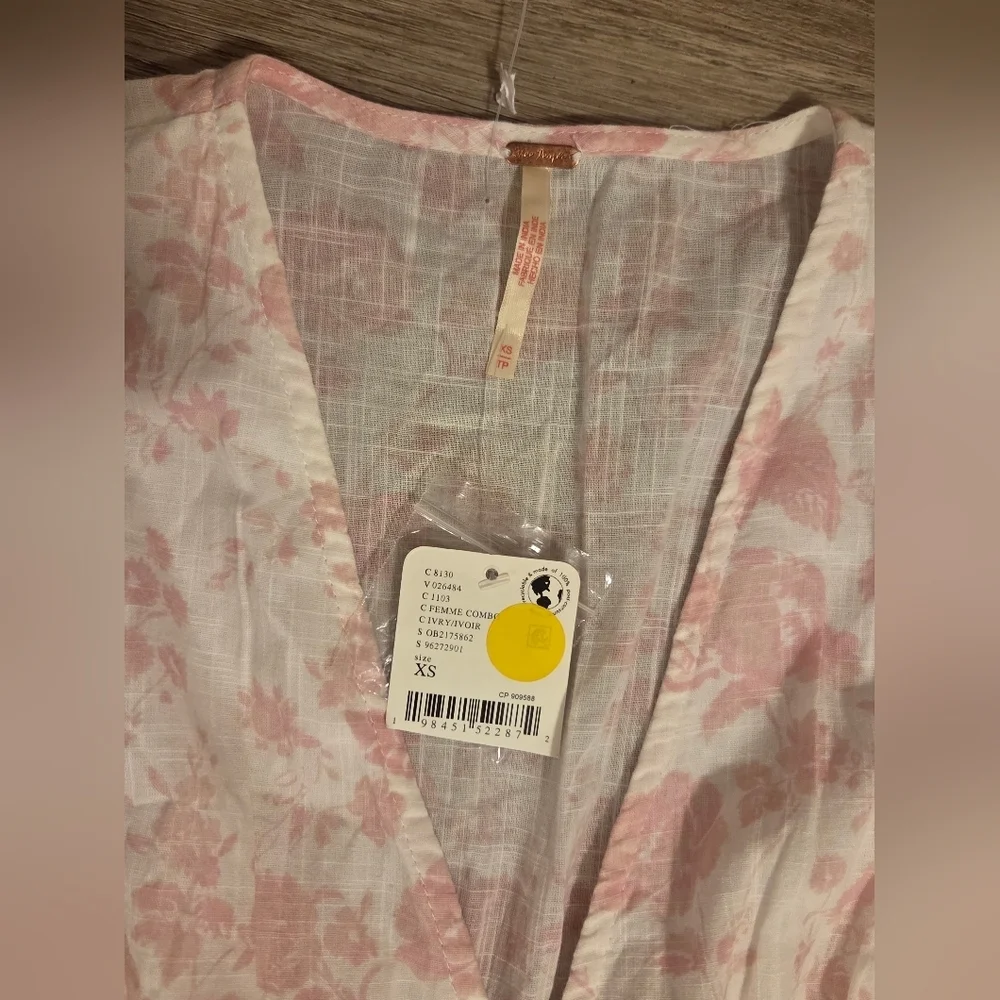 Free People Pappiet Floral MIDI Dress White Size XS 1760